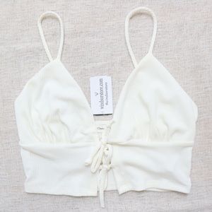 Windsor Cami Front Tie Crop Top NWT